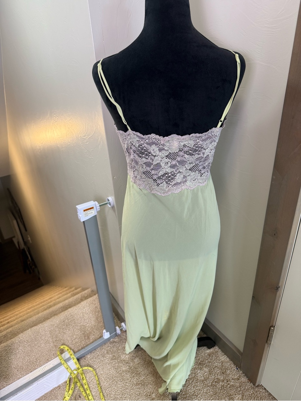 Vintage Victorias Secret Sheer Nighty & Robe Set Green Purple Lace Coquette Y2K - Picture 7 of 12